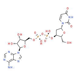 ChemSpider 2D Image | Adenosine-5'-[trihydrogen Diphosphate] P'-3'-Ester With 2'-Deoxyuridine | C19H25N7O14P2