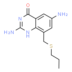 ChemSpider 2D Image | 2,6-DIAMINO-8-PROPYLSULFANYLMETHYL-3H-QUINAZOLINE-4-ONE | C12H16N4OS