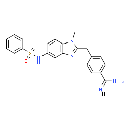 ChemSpider 2D Image | 4-(5-Benzenesulfonylamino-1-methyl-1H-benzoimidazol-2-ylmethyl)-benzamidine | C22H21N5O2S