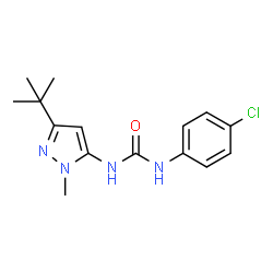 ChemSpider 2D Image | 1-(3-tert-butyl-1-methylpyrazol-5-yl)-3-(4-chlorophenyl)urea | C15H19ClN4O