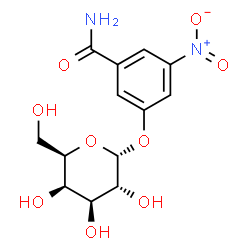 ChemSpider 2D Image | 3-(alpha-D-Galactopyranosyloxy)-5-nitrobenzamide | C13H16N2O9