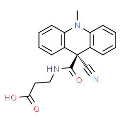 ChemSpider 2D Image | N-[(9-Cyano-10-methyl-9,10-dihydro-9-acridinyl)carbonyl]-beta-alanine | C19H17N3O3
