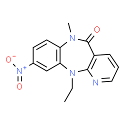 ChemSpider 2D Image | 11-Ethyl-6-methyl-9-nitro-6,11-dihydro-5H-pyrido[2,3-b][1,5]benzodiazepin-5-one | C15H14N4O3