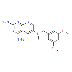ChemSpider 2D Image | N~6~-(3,5-Dimethoxybenzyl)-N~6~-methylpyrido[2,3-d]pyrimidine-2,4,6-triamine | C17H20N6O2