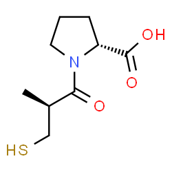 ChemSpider 2D Image | 1-[(2S)-2-Methyl-3-sulfanylpropanoyl]-D-proline | C9H15NO3S