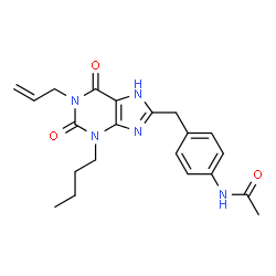 ChemSpider 2D Image | 1-ALLYL-3-BUTYL-8-(N-ACETYL-4-AMINOBENZYL)-XANTHINE | C21H25N5O3