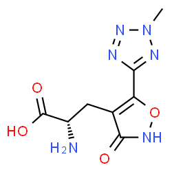 ChemSpider 2D Image | 3-[5-(2-Methyl-2H-tetrazol-5-yl)-3-oxo-2,3-dihydro-1,2-oxazol-4-yl]-L-alanine | C8H10N6O4