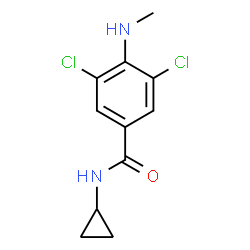 ChemSpider 2D Image | 3,5-Dichloro-N-cyclopropyl-4-(methylamino)benzamide | C11H12Cl2N2O