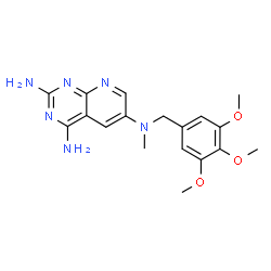 ChemSpider 2D Image | N~6~-Methyl-N~6~-(3,4,5-trimethoxybenzyl)pyrido[2,3-d]pyrimidine-2,4,6-triamine | C18H22N6O3