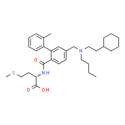 ChemSpider 2D Image | N-[(5-{[Butyl(2-cyclohexylethyl)amino]methyl}-2'-methyl-2-biphenylyl)carbonyl]-L-methionine | C32H46N2O3S