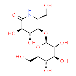 ChemSpider 2D Image | (2R,3R,4R,5R)-4,5-Dihydroxy-2-(hydroxymethyl)-6-oxo-3-piperidinyl beta-D-glucopyranoside | C12H21NO10