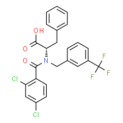 ChemSpider 2D Image | N-(2,4-Dichlorobenzoyl)-N-[3-(trifluoromethyl)benzyl]-L-phenylalanine | C24H18Cl2F3NO3