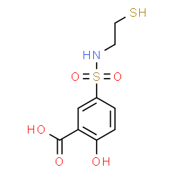 ChemSpider 2D Image | 2-HYDROXY-5-(2-MERCAPTO-ETHYLSULFAMOYL)-BENZOIC ACID | C9H11NO5S2