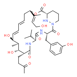 ChemSpider 2D Image | (3S,6S,9R,10R,11S,12S,15E,18S,21S)-10,12-Dihydroxy-3-(3-hydroxybenzyl)-18-[(2E)-4-hydroxy-2-buten-2-yl]-6-isopropyl-11-methyl-9-(3-oxobutyl)-19-oxa-1,4,7,25-tetraazabicyclo[19.3.1]pentacosa-13,15-dien
e-2,5,8,20-tetrone | C39H56N4O10
