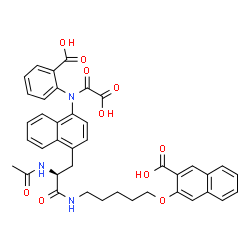 ChemSpider 2D Image | 3-({5-[(N-ACETYL-3-{4-[(CARBOXYCARBONYL)(2-CARBOXYPHENYL)AMINO]-1-NAPHTHYL}-L-ALANYL)AMINO]PENTYL}OXY)-2-NAPHTHOIC ACID | C40H37N3O10