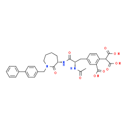 ChemSpider 2D Image | 2-{4-[2-ACETYLAMINO-2-(1-BIPHENYL-4-YLMETHYL-2-OXO-AZEPAN-3-YLCARBAMOYL)-ETHYL]-2-CARBOXY-PHENYL}-MALONIC ACID | C34H35N3O9