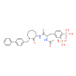 ChemSpider 2D Image | N-ACETYL-N-[1-(1,1'-BIPHENYL-4-YLMETHYL)-2-OXOAZEPAN-3-YL]-3,4-DIPHOSPHONOPHENYLALANINAMIDE | C30H35N3O9P2