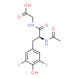 ChemSpider 2D Image | N-Acetyl-3,5-diiodo-L-tyrosylglycine | C13H14I2N2O5