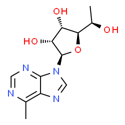 ChemSpider 2D Image | 9-(6-DEOXY-BETA-D-ALLOFURANOSYL)-6-METHYLPURINE | C12H16N4O4