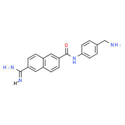 ChemSpider 2D Image | N-[4-(Aminomethyl)phenyl]-6-carbamimidoyl-2-naphthamide | C19H18N4O