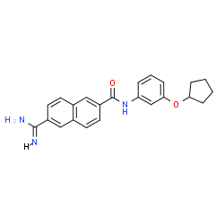 ChemSpider 2D Image | 6-Carbamimidoyl-N-[3-(cyclopentyloxy)phenyl]-2-naphthamide | C23H23N3O2