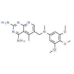 ChemSpider 2D Image | 2,4-DIAMINO-5-METHYL-6-[(3,4,5-TRIMETHOXY-N-METHYLANILINO)METHYL]PYRIDO[2,3-D]PYRIMIDINE | C19H24N6O3