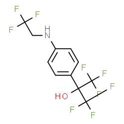 ChemSpider 2D Image | 1,1,1,3,3,3-Hexafluoro-2-{4-[(2,2,2-trifluoroethyl)amino]phenyl}-2-propanol | C11H8F9NO