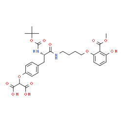 ChemSpider 2D Image | 2-(4-{2-tert-Butoxycarbonylamino-2-[4-(3-hydroxy-2-methoxycarbonyl-phenoxy)-butylcarbamoyl]-ethyl}-phenoxy)-malonic acid | C29H36N2O12