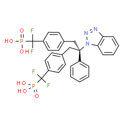 ChemSpider 2D Image | {[2-(1H-Benzotriazol-1-yl)-2-phenyl-1,3-propanediyl]bis[4,1-phenylene(difluoromethylene)]}bis(phosphonic acid) | C29H25F4N3O6P2