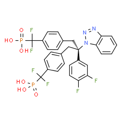 ChemSpider 2D Image | {[2-(1H-Benzotriazol-1-yl)-2-(3,4-difluorophenyl)-1,3-propanediyl]bis[4,1-phenylene(difluoromethylene)]}bis(phosphonic acid) | C29H23F6N3O6P2