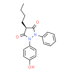 ChemSpider 2D Image | 4-Butyl-1-(4-hydroxyphenyl)-2-phenylpyrazolidine-3,5-dione | C19H20N2O3