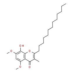 ChemSpider 2D Image | 8-Hydroxy-5,7-dimethoxy-3-methyl-2-tridecyl-4H-chromen-4-one | C25H38O5