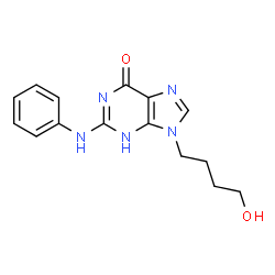 ChemSpider 2D Image | 9-(4-HYDROXYBUTYL)-N2-PHENYLGUANINE | C15H17N5O2