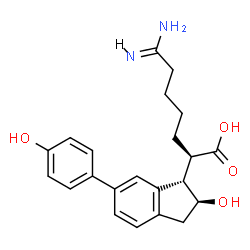 ChemSpider 2D Image | 6-CARBAMIMIDOYL-2-[2-HYDROXY-6-(4-HYDROXY-PHENYL)-INDAN-1-YL]-HEXANOIC ACID | C22H26N2O4