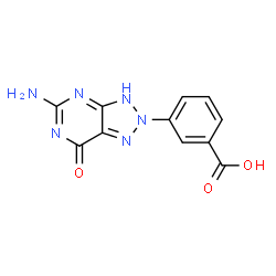 ChemSpider 2D Image | 3-(5-amino-7-hydroxy-(1,2,3)triazolo(4,5-d)pyrimidin-2-yl)benzoic acid | C11H8N6O3