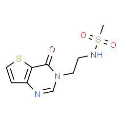 ChemSpider 2D Image | N-[2-(4-Oxothieno[3,2-d]pyrimidin-3(4H)-yl)ethyl]methanesulfonamide | C9H11N3O3S2
