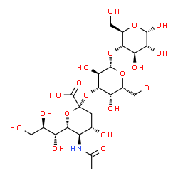 ChemSpider 2D Image | 5-(ACETYLAMINO)-3,5-DIDEOXYNON-2-ULOPYRANONOSYL-(2->3)-BETA-D-LYXO-HEXOPYRANOSYL-(1->4)HEXOPYRANOSE | C23H39NO19