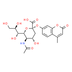 ChemSpider 2D Image | 4-METHYL-2-OXO-2H-CHROMEN-7-YL 5-(ACETYLAMINO)-3,5-DIDEOXY-L-ERYTHRO-NON-2-ULOPYRANOSIDONIC ACID | C21H25NO11