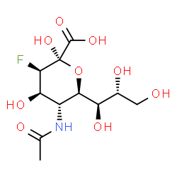 ChemSpider 2D Image | 5-(Acetylamino)-3,5-Dideoxy-3-Fluoro-D-Erythro-Alpha-L-Manno-Non-2-Ulopyranosonic Acid | C11H18FNO9