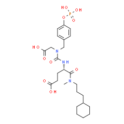ChemSpider 2D Image | N~2~-{(Carboxymethyl)[4-(phosphonooxy)benzyl]carbamoyl}-N-(3-cyclohexylpropyl)-N-methyl-L-alpha-glutamine | C25H38N3O10P