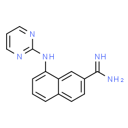 ChemSpider 2D Image | 8-(2-Pyrimidinylamino)-2-naphthalenecarboximidamide | C15H13N5