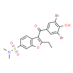 ChemSpider 2D Image | 3-(3,5-dibromo-4-hydroxybenzoyl)-2-ethyl-N,N-dimethylbenzofuran-6-sulfonamide | C19H17Br2NO5S