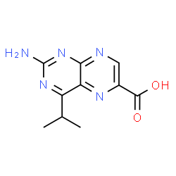 ChemSpider 2D Image | 2-Amino-4-isopropyl-6-pteridinecarboxylic acid | C10H11N5O2