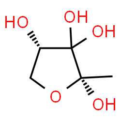 ChemSpider 2D Image | (2R,4S)-2-methyltetrahydrofuran-2,3,3,4-tetrol | C5H10O5