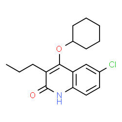 ChemSpider 2D Image | 6-chloro-4-(cyclohexyloxy)-3-propylquinolin-2-ol | C18H22ClNO2
