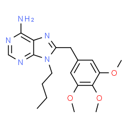 ChemSpider 2D Image | 9-BUTYL-8-(3,4,5-TRIMETHOXYBENZYL)-9H-PURIN-6-AMINE | C19H25N5O3