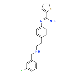 ChemSpider 2D Image | N-(4-{2-[(3-chlorobenzyl)amino]ethyl}phenyl)thiophene-2-carboximidamide | C20H20ClN3S