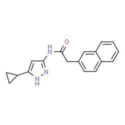 ChemSpider 2D Image | N-(5-Cyclopropyl-1H-pyrazol-3-yl)-2-(2-naphthyl)acetamide | C18H17N3O