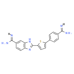 ChemSpider 2D Image | 2-[5-(4-Carbamimidoylphenyl)-2-thienyl]-1H-benzimidazole-6-carboximidamide | C19H16N6S