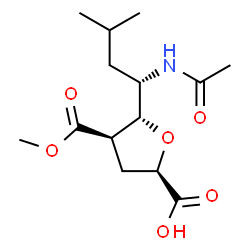 ChemSpider 2D Image | 5-[1-(ACETYLAMINO)-3-METHYLBUTYL]-2,5-ANHYDRO-3,4-DIDEOXY-4-(METHOXYCARBONYL)PENTONIC ACID | C14H23NO6